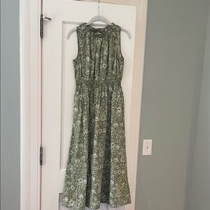 Tuckernuck Olive Green Floral Midi Dress